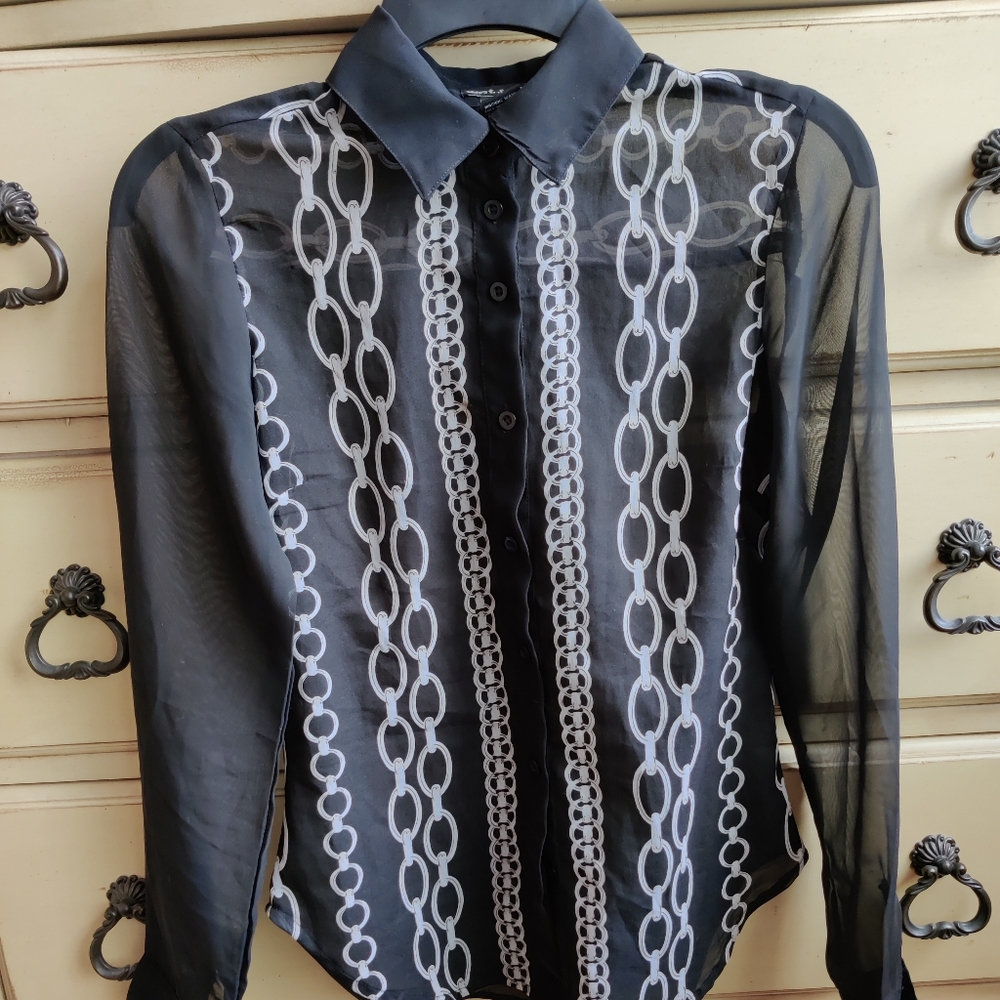 Sheer black blouse